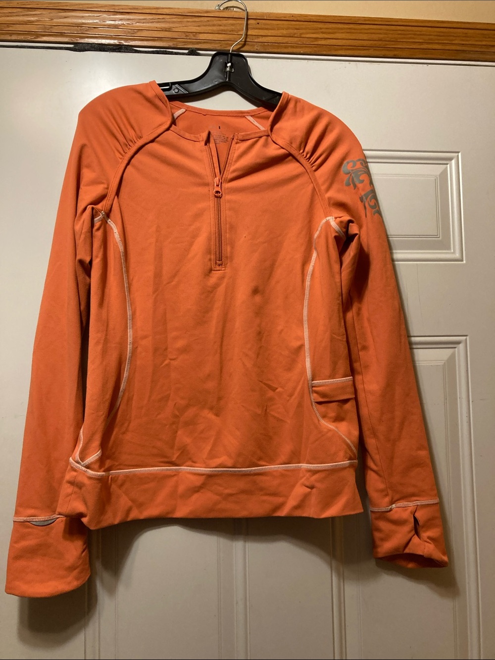 Zella Orange Quarter-Zip Athletic Pullover‎ M